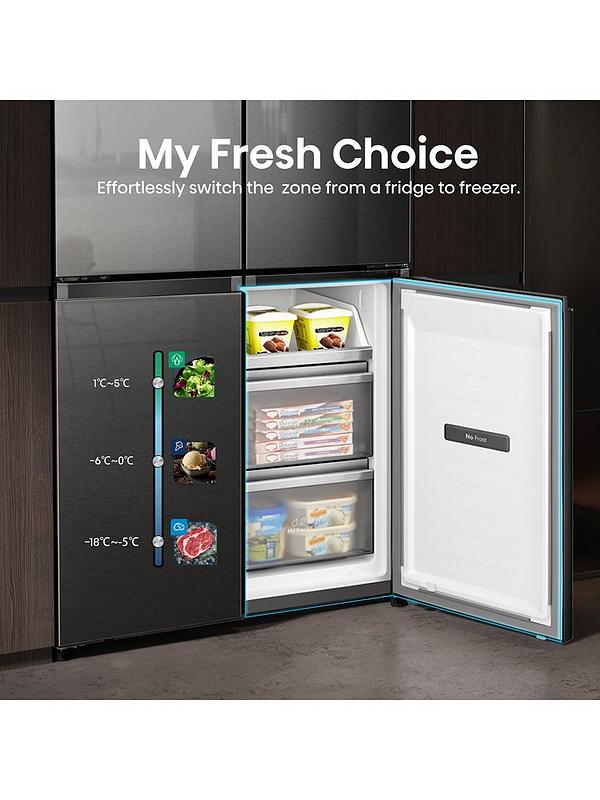 Hisense RQ758N4SASE Pureflat 90cm Cross Door, American Fridge Freezer - Stainless Steel - Image 5